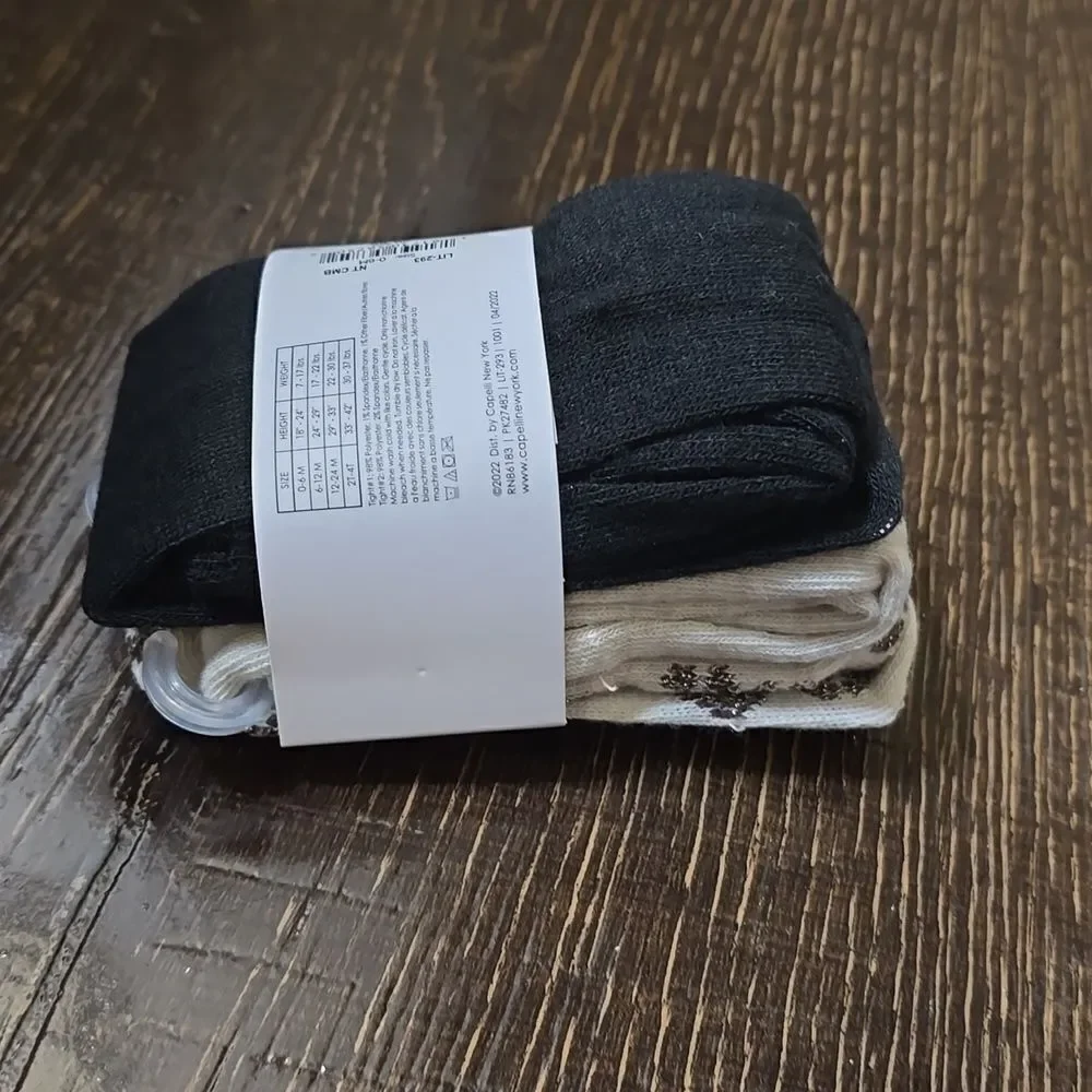 Capelli New York Sweater Tights 2-Pairs 0-6 Months